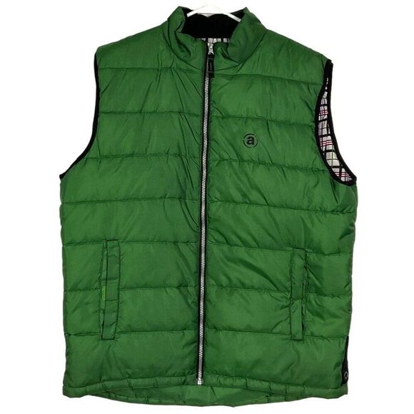 abacus Men's Golf Vest, size XXL, Pockets, Full Zip, 100% Polyester, Green - Picture 1 of 16